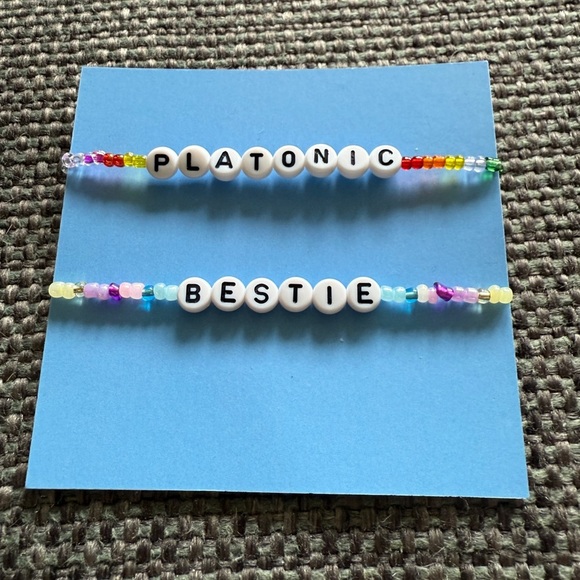 Beaded Friendship Bracelets Platonic Bestie Unisex Gag Gift Stocking Stuffer - Picture 1 of 2
